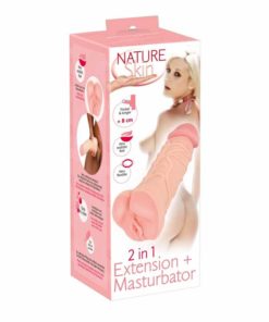 Prelungitor penis si masturbator Nature Skin 2 in 1