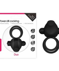 Inel penis Power Clit Duo Silicone Black