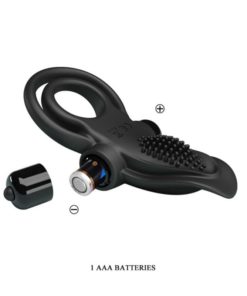 Alternative view of Inel Penis cu Vibratii Silicon Negru