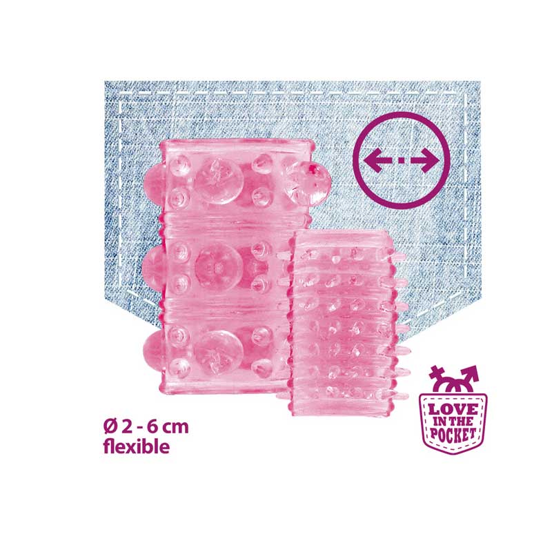 Set 2 Mansoane penis Love Sleeves Tingling 2 Set 2 Mansoane penis Love Sleeves Tingling - imagine 2