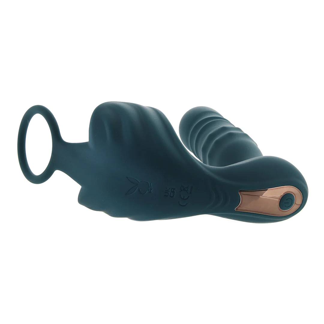 Inel Penis cu Buttplug si Vibratii 15 cm 6 Inel Penis cu Buttplug si Vibratii 15 cm