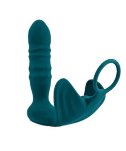 Inel Penis cu Buttplug si Vibratii 15 cm