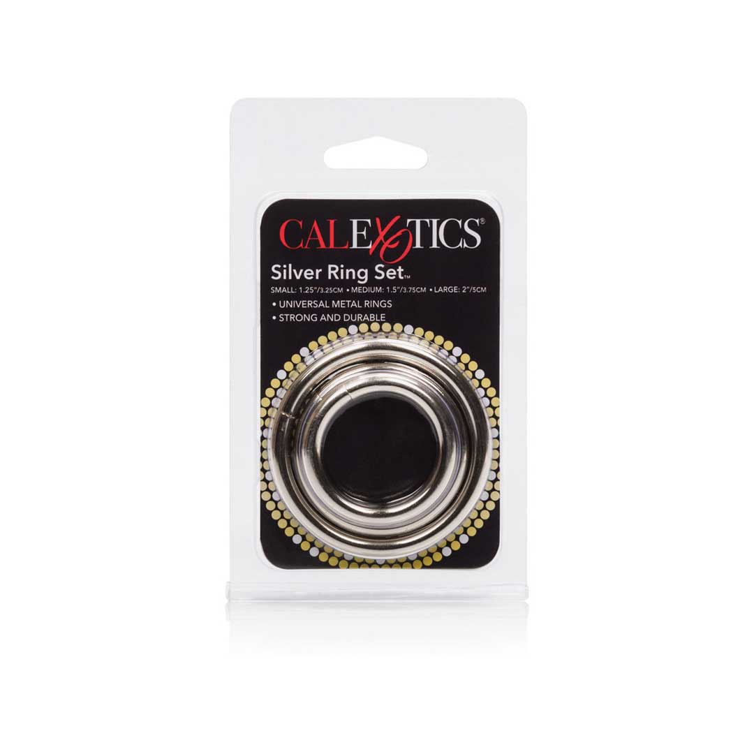 Set 3 inele argint pentru penis CalExotics 4 Set 3 inele argint pentru penis CalExotics - imagine 4