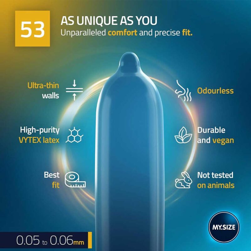 Prezervative My Size Pro 53mm (10 buc) functii