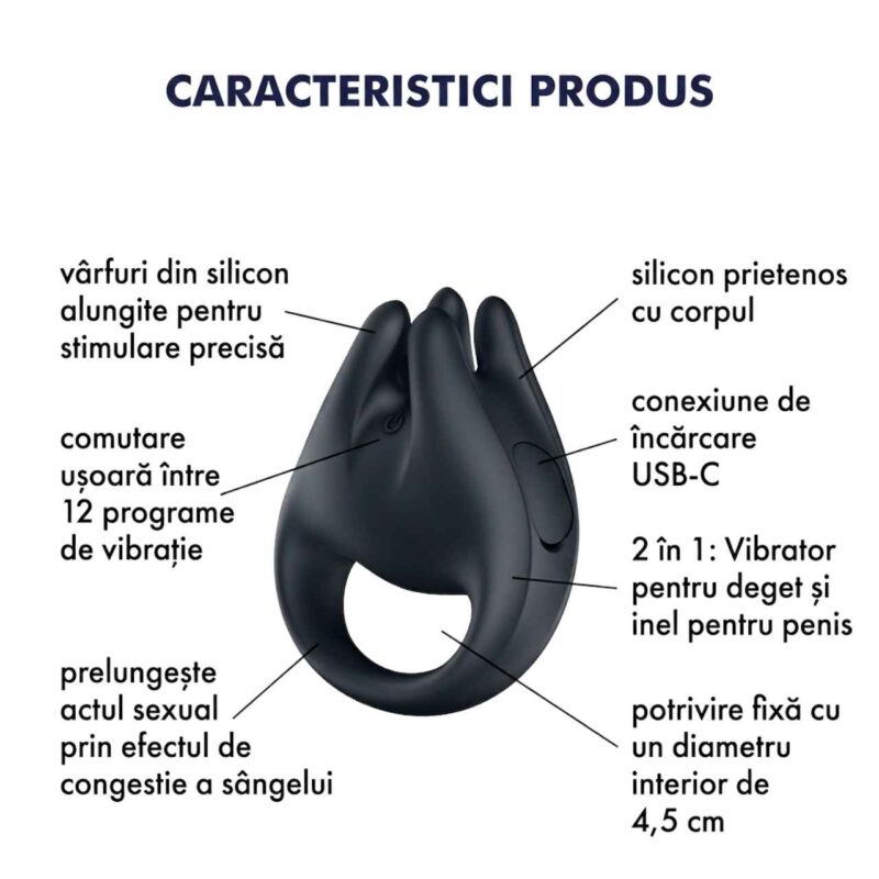 Inel Penis 2 in 1 cu Vibratii 6 Inel Penis 2 in 1 cu Vibratii